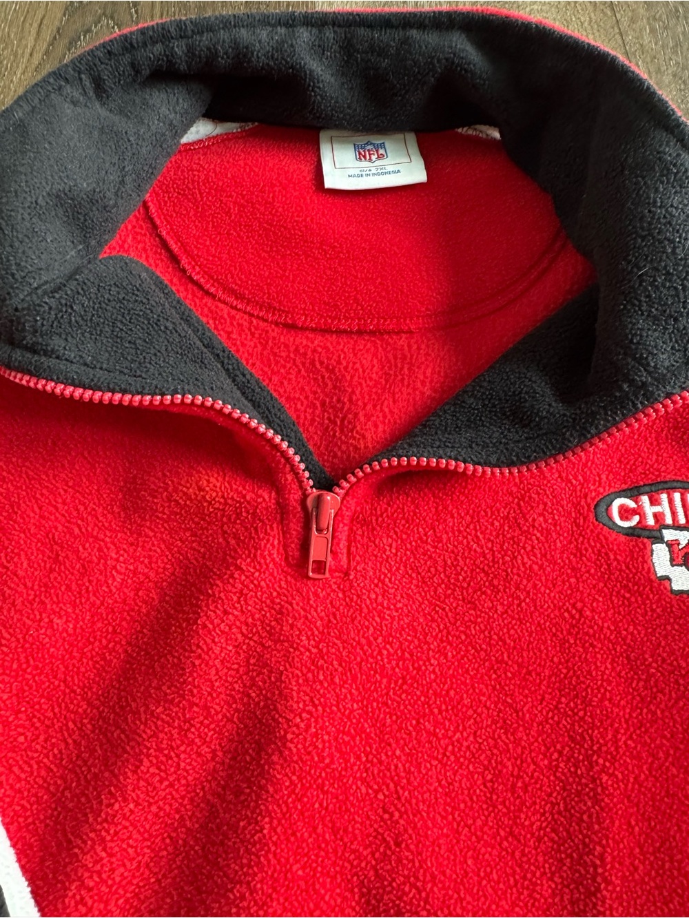 Men's Chiefs Red Quarter-Zip Fleece Pullover Size XXL - Picture 5 of 9